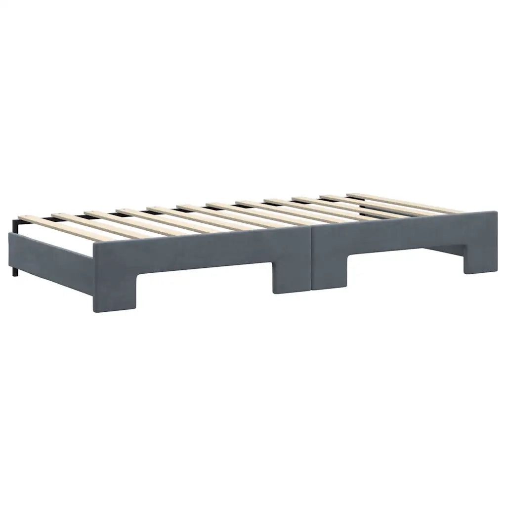 Divano Letto Estraibile Cassetti-Sofa Letto-Daybed Grigio Scuro 100x200cm Velluto 774282