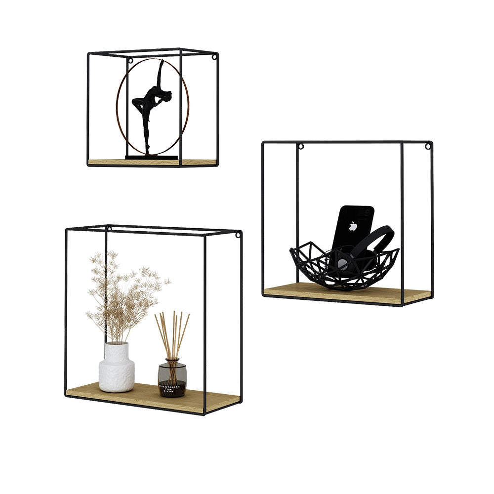 Vicco Libreria da parete Quercia dorata Set di 3