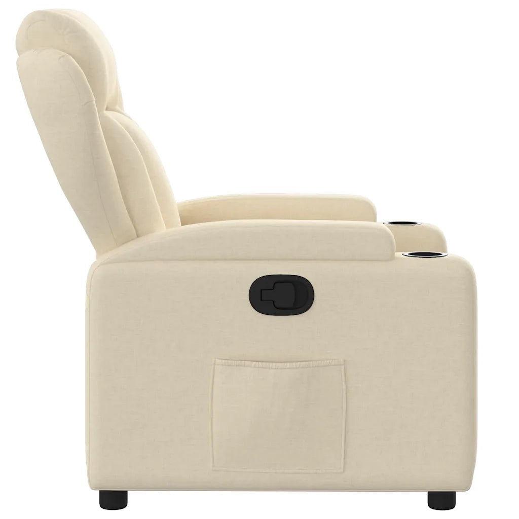 Divano Sedia-Poltrona reclinabile in tessuto color crema 872947