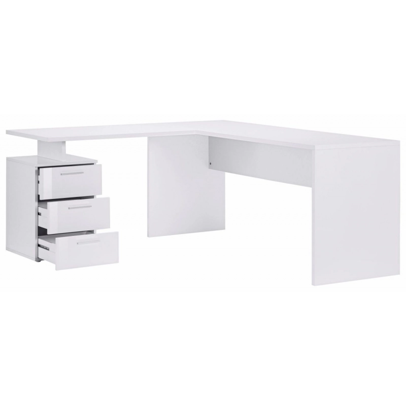 Scrivania ad angolo New Selina – 180x75x60 – Bianco Lucido