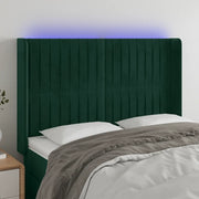 Testiera a LED Verde Scuro 147x16x118/128 cm in Velluto