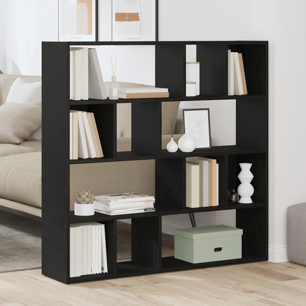 Libreria/Divisorio Ambienti | Divider per stanze | Paravento Rovere Nero 105x24x102 cm