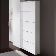 Mobile Portascarpe Anatra, Scarpiera 15 Paia, 70x17x180h cm Bianco Lucido