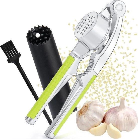 Knoflookpers Stilizzante e Sostenibile con Maniglia Ergonomica e Spazzola di Pulizia