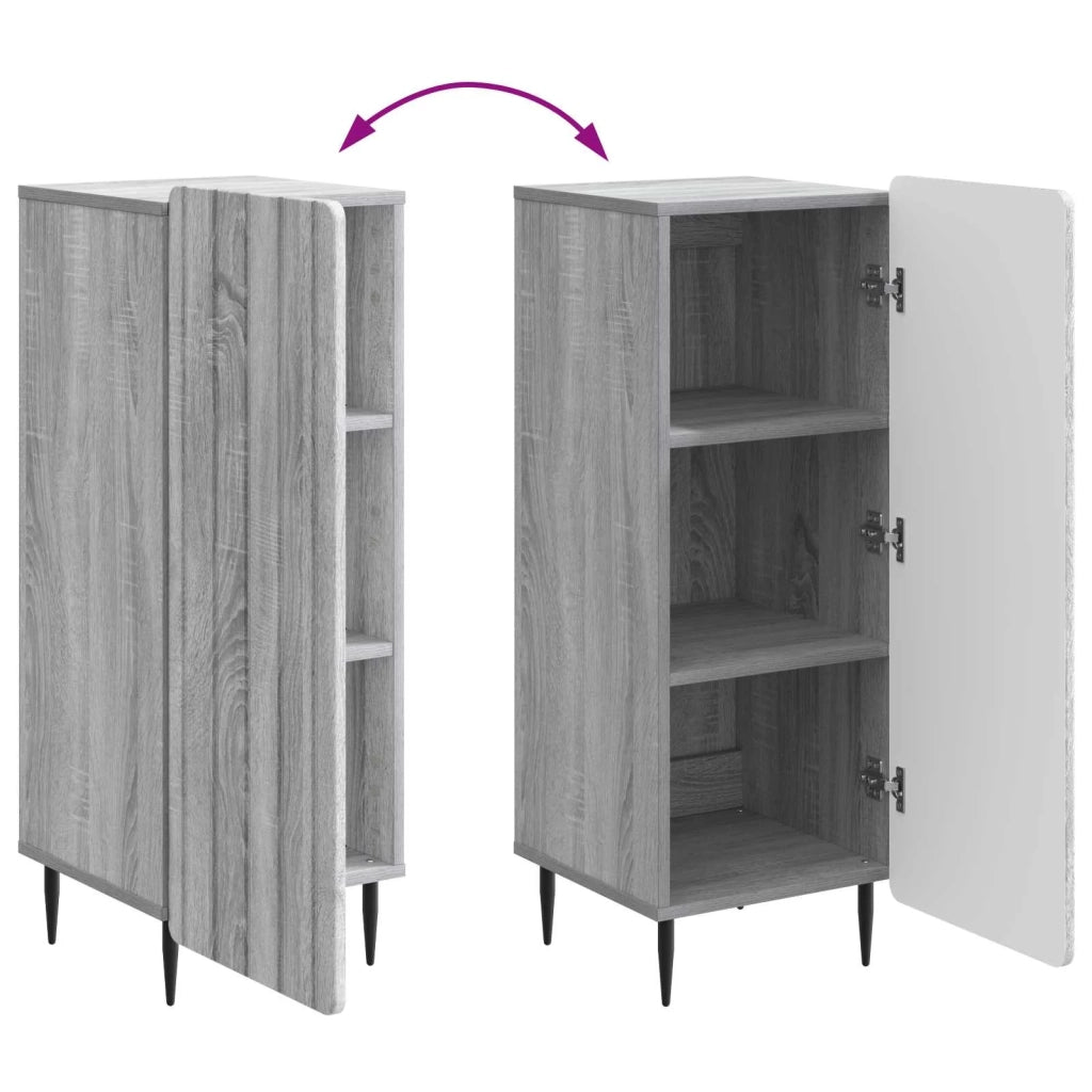 Credenza Grigio Sonoma 34,5 x 33 x 92 cm Legno ingegnerizzato