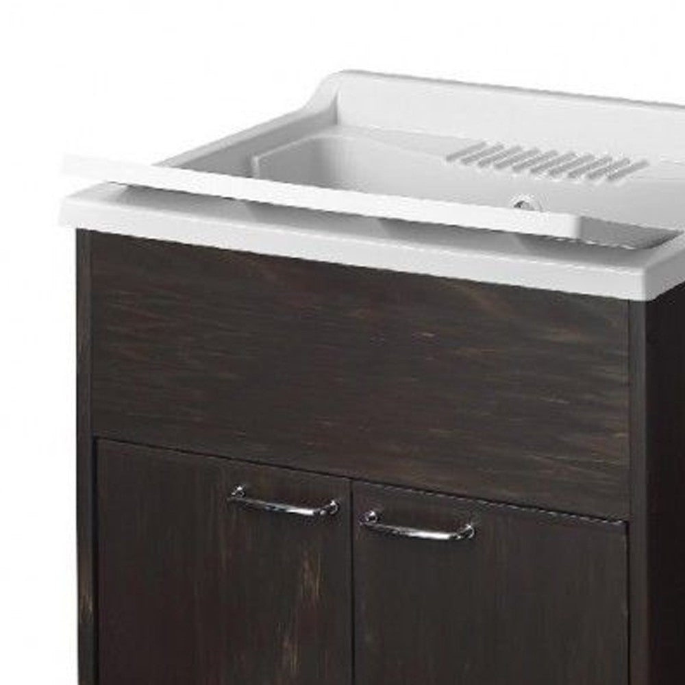 Lavatoio in resina 60x50 in kit colore wenge'