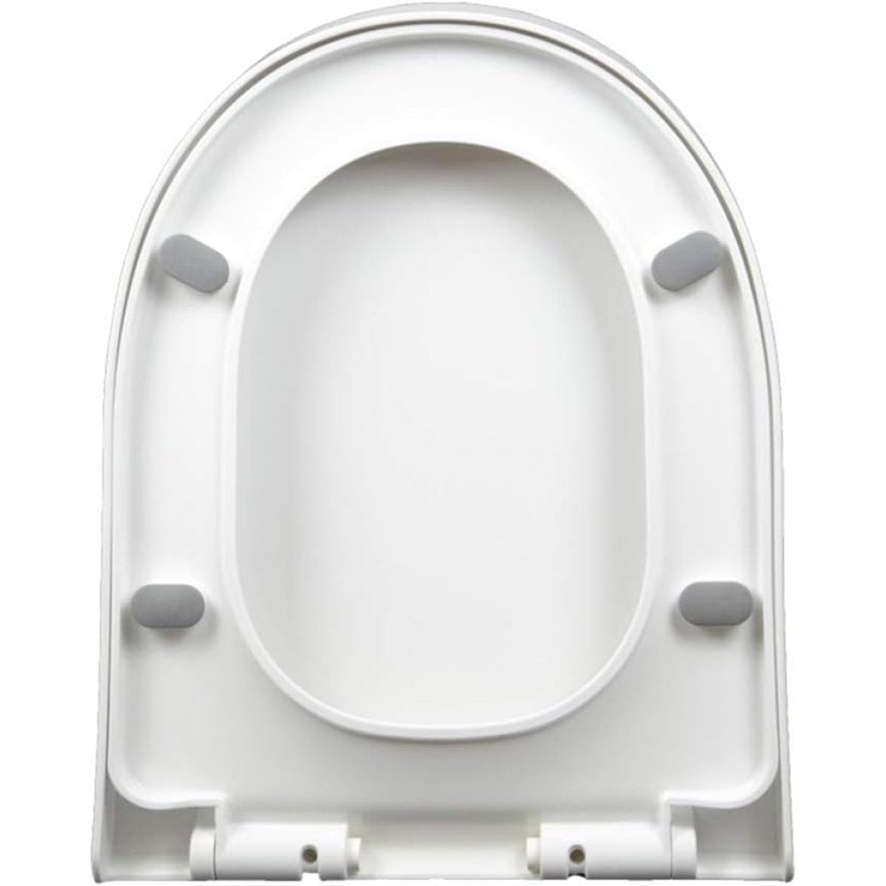 Sedile wc, coperchio a forma di u, bianco, chiusura lenta, sganc