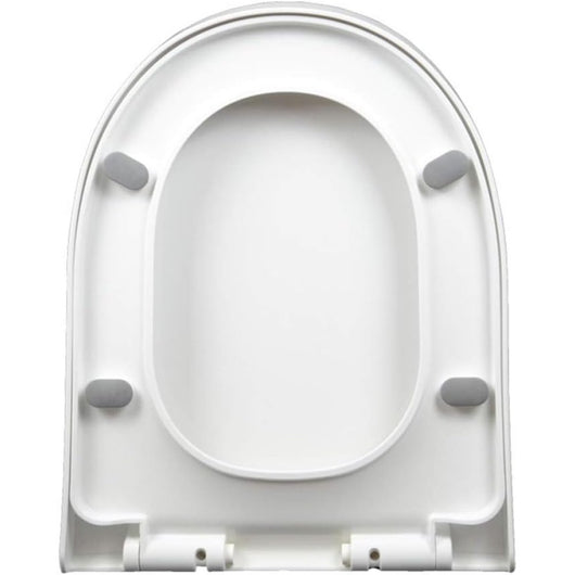 Sedile wc, coperchio a forma di u, bianco, chiusura lenta, sganc