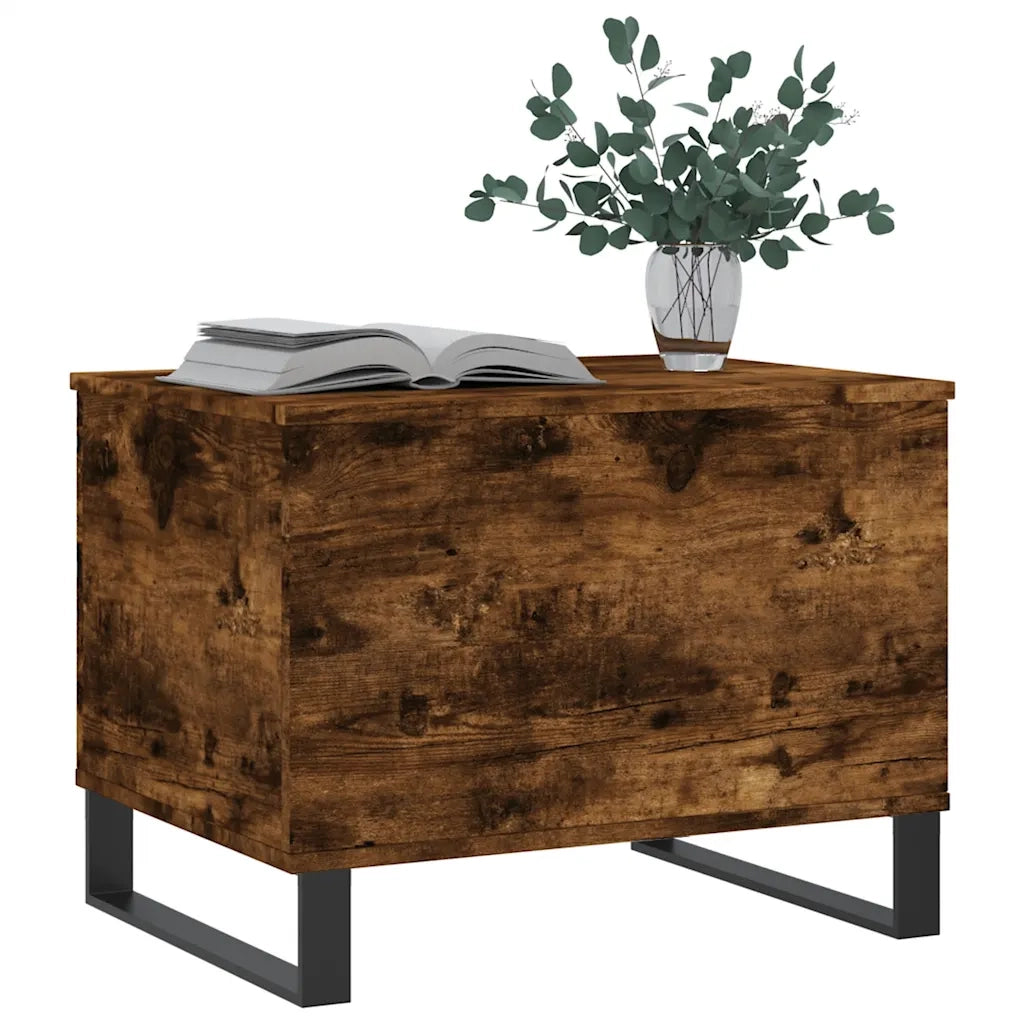 Tavolino da Salotto Rovere Fumo 60x44,5x45 cm Legno Multistrato 830961