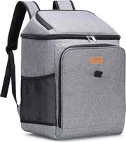 Borsa a Isolamento Termico - 26L 34 Bottiglie - Grande Borsa a Spalle per Picnic - Impermeabile - Borsa a Isolamento per Cibo - Portatile - Borsa a Isolamento per Cibo - Esterno - Picnic - Spiaggia - Barbecue - Campeggio - Viaggio - Famiglia - Grigio