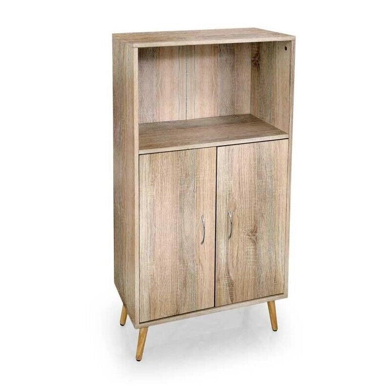 MOBILE DA ARREDO ALTO CON ANTE E VANO APERTO 60X30X115CM COLORE ROVERE
