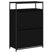 Scarpiera mobile contenitore per scarpe mobile per ingresso/corridoio/soggiorno 75 x 34 x 112 cm legno ingegnerizzato nero 02_0022018