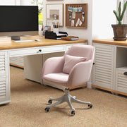 SEDIA UFFICIO Girevole con Massaggio 57x70x78-86 cm Velluto Rosa