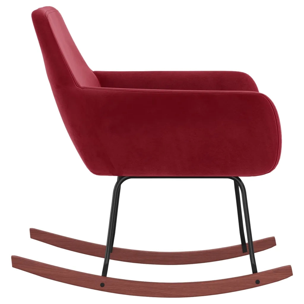 Sedia a Dondolo Rosso Vino in Velluto cod mxl 38694