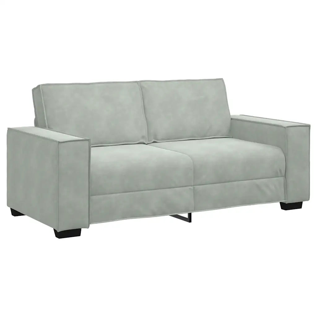 Divano a 2 Posti Grigio Chiaro 180x78x84 cm in Velluto 4105020