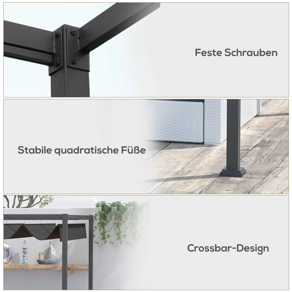 Pergola 3x2m ¨C zephmum ¨C Nero Grigio