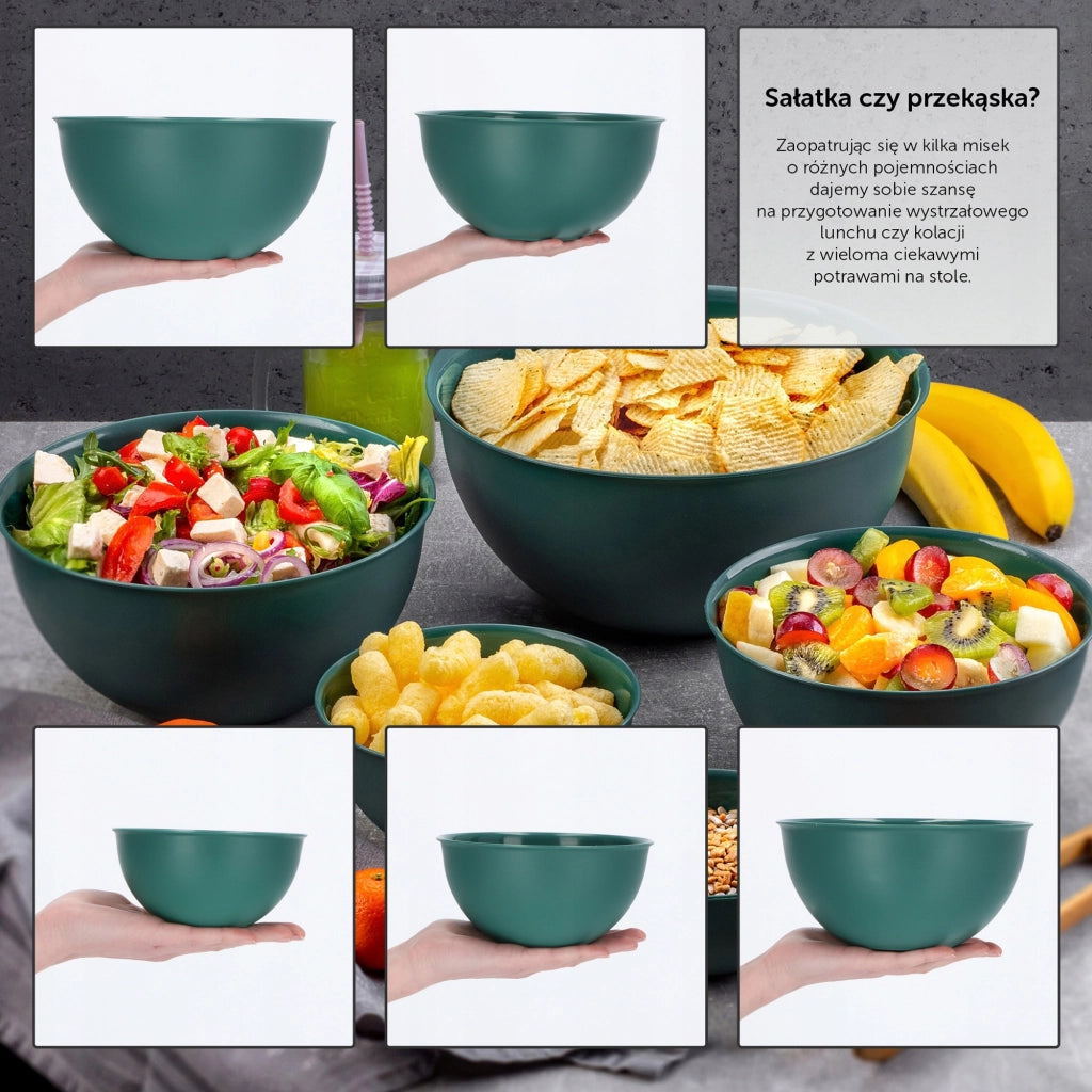 Ciotola da cucina in plastica KADAX 0,5 l, ciotola per macedonia piccola universale 13 cm