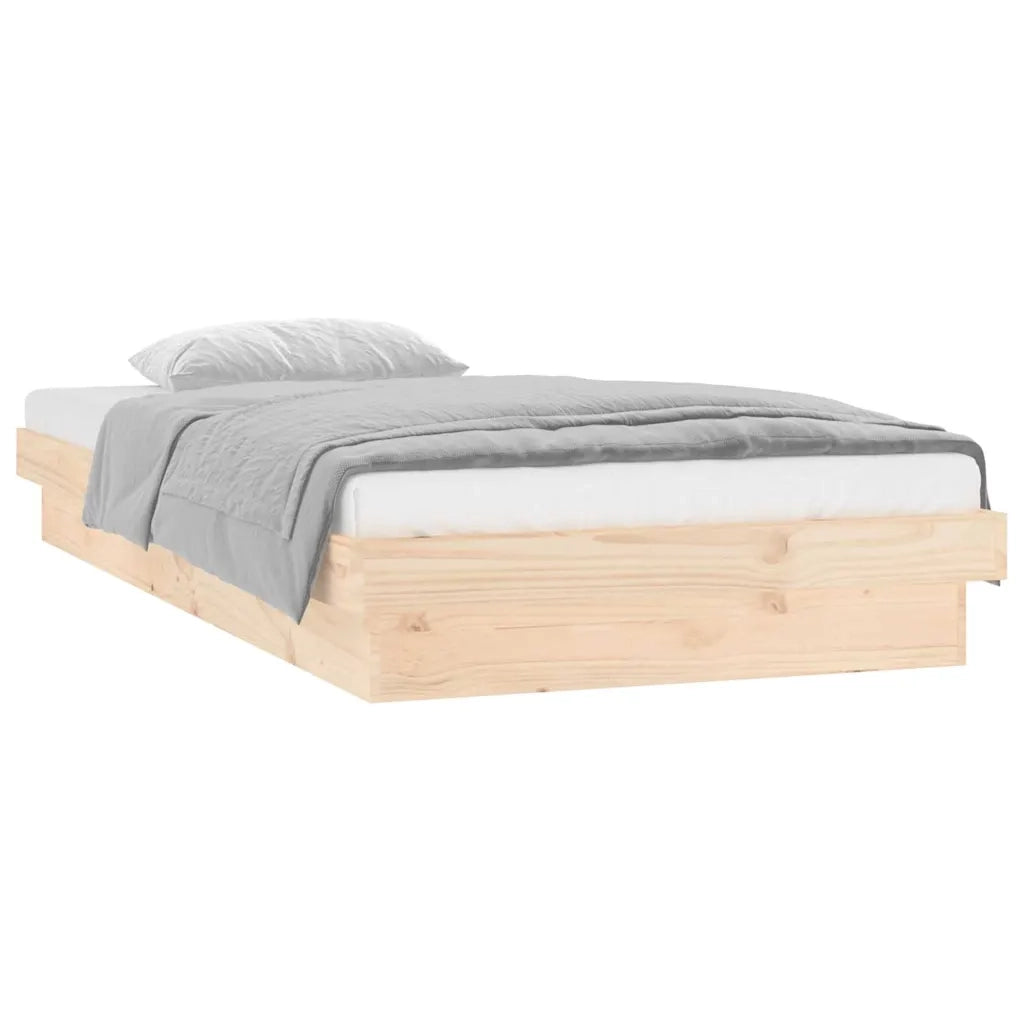 Giroletto con LED-Struttura Letto 90x190 cm Single in Legno Massello 752801