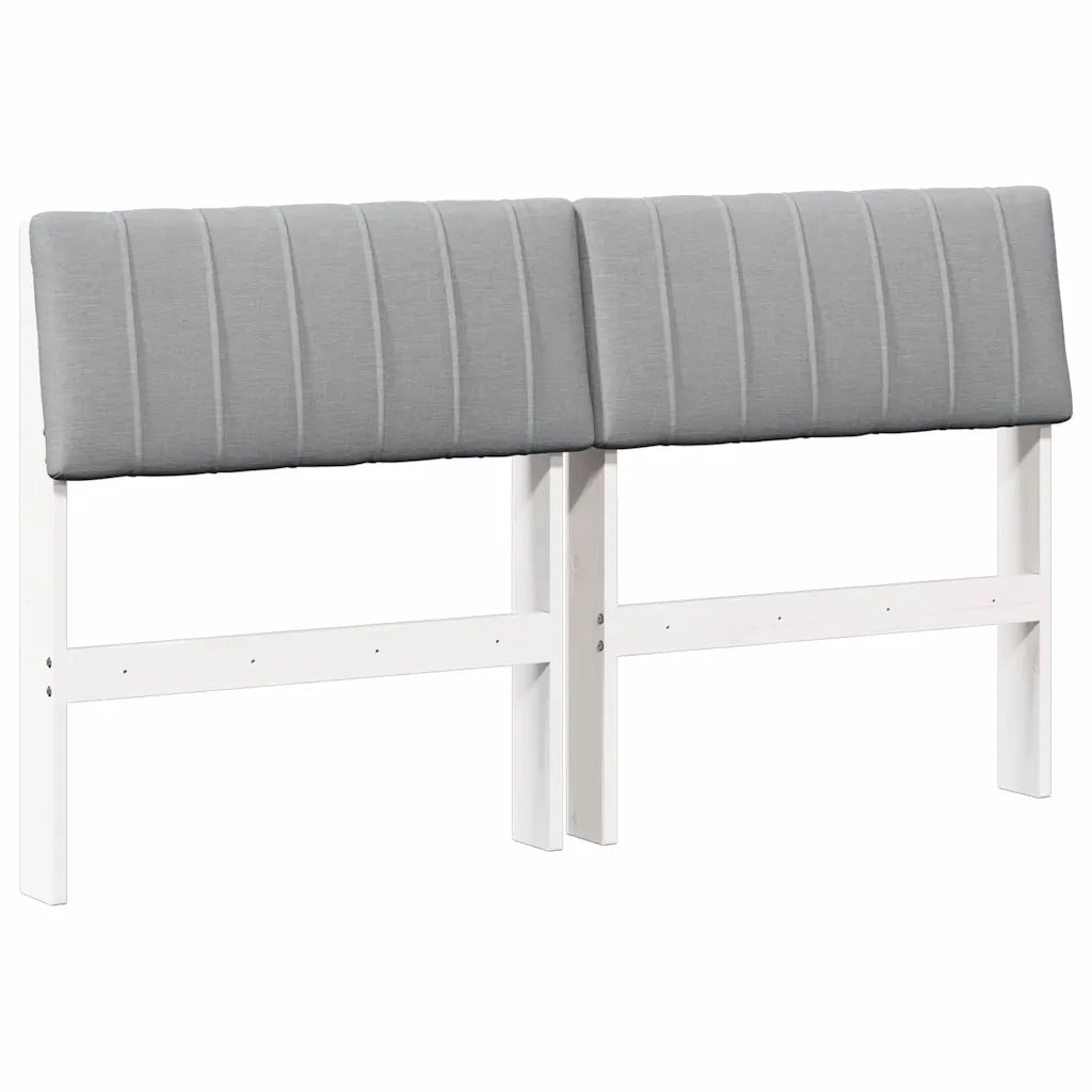 Testiera imbottita Grigio chiaro 135 cm Pino massello