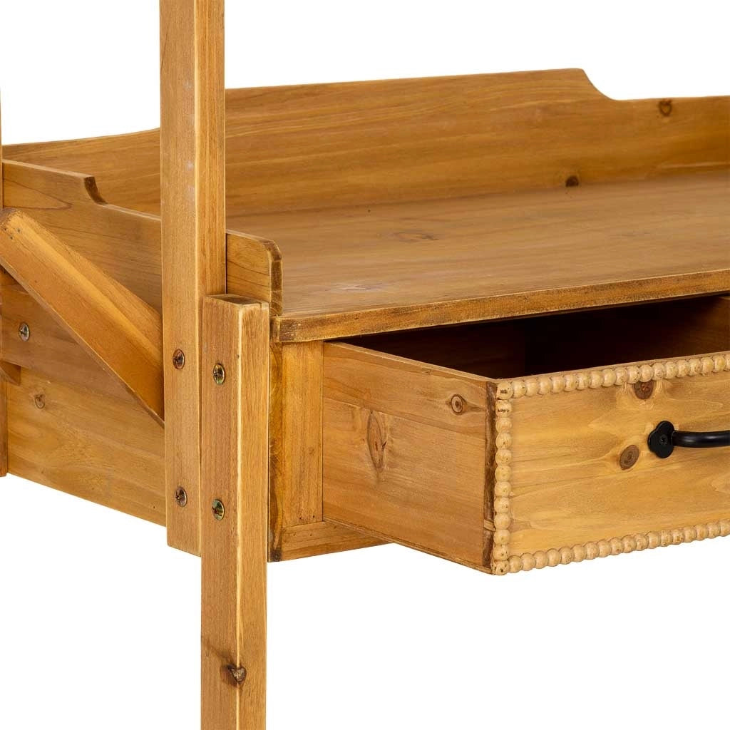 Carrello espositore in legno marrone 105x50x173h cm