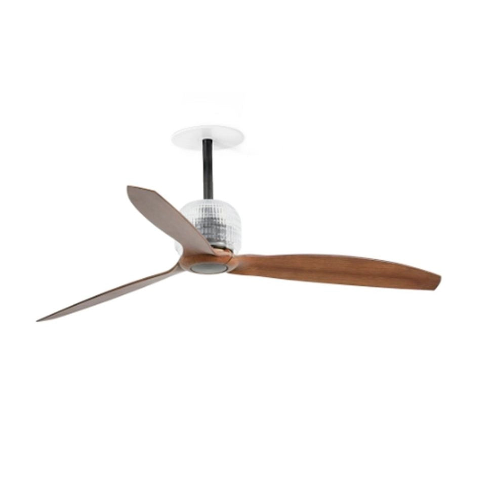 FARO Ventilatore Deco Fan Recess Ø1280 Nero 3 Pale Noce con Motore DC 6 Velocita Funzione Inversa Compatibile con TUYA