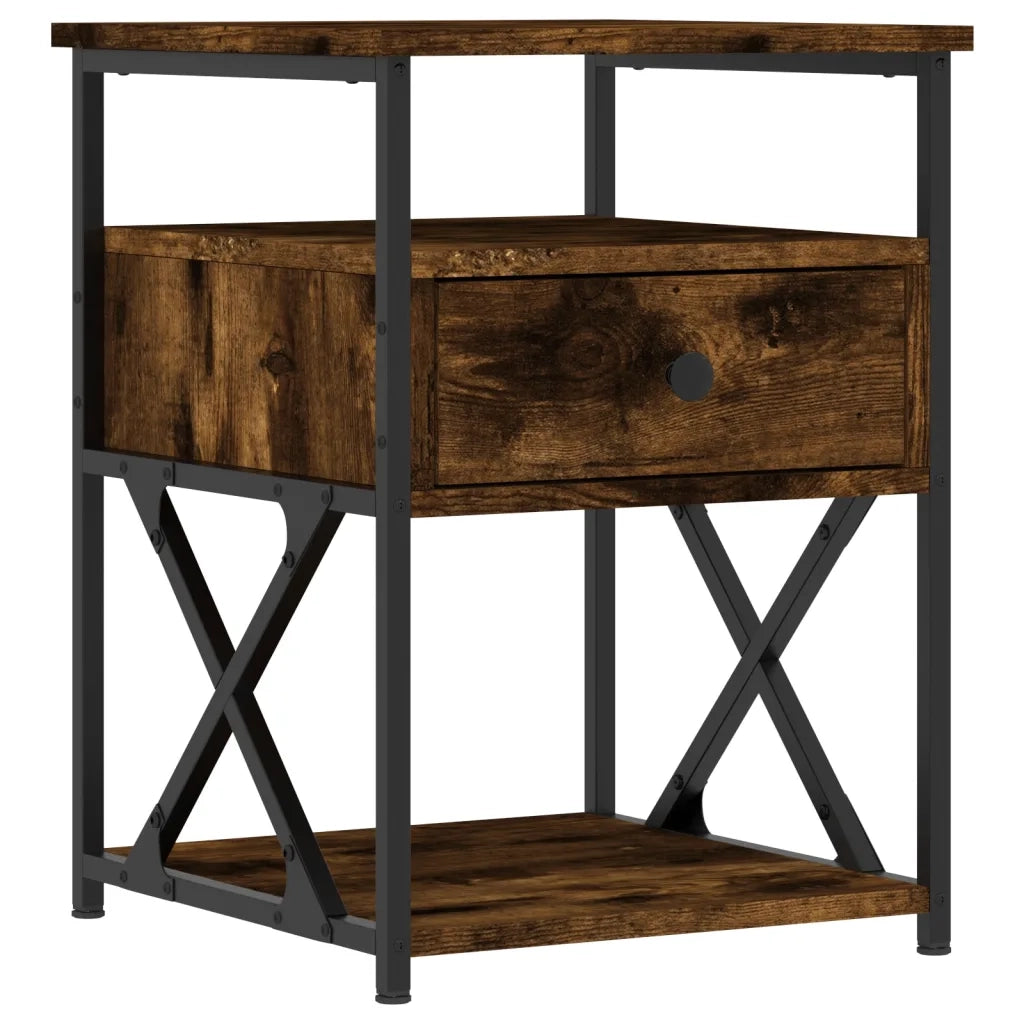 Comodino-Tavolino da notte Rovere Fumo 40x42x55 cm Legno Multistrato