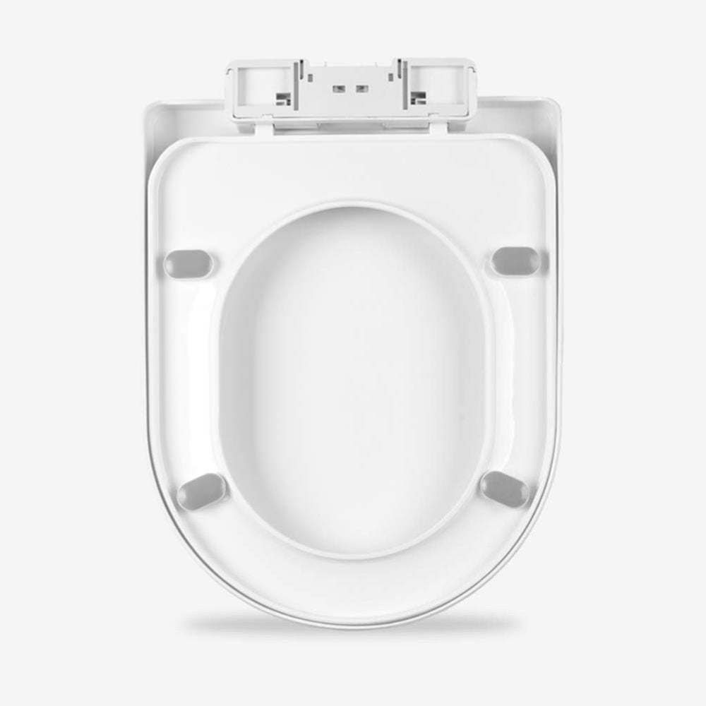 Sedile wc,forma a u,plastica resistente,bianco, lento chiudi