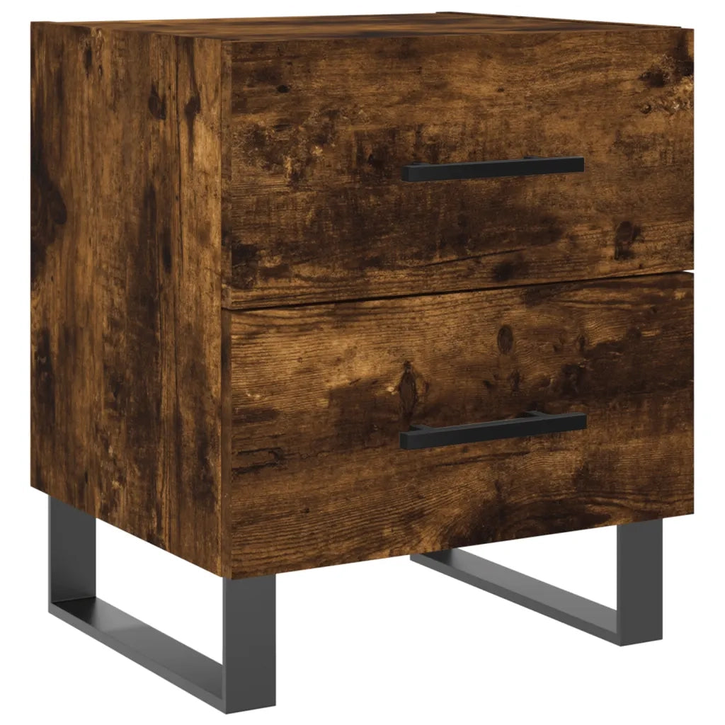 Comodino-Tavolino da notte Rovere Fumo 40x35x47,5 cm in Legno Multistrato 503435