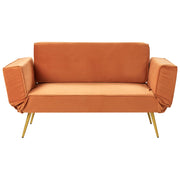 Divano letto in velluto Arancione Braccioli regolabili Soggiorno Letto Minimalista