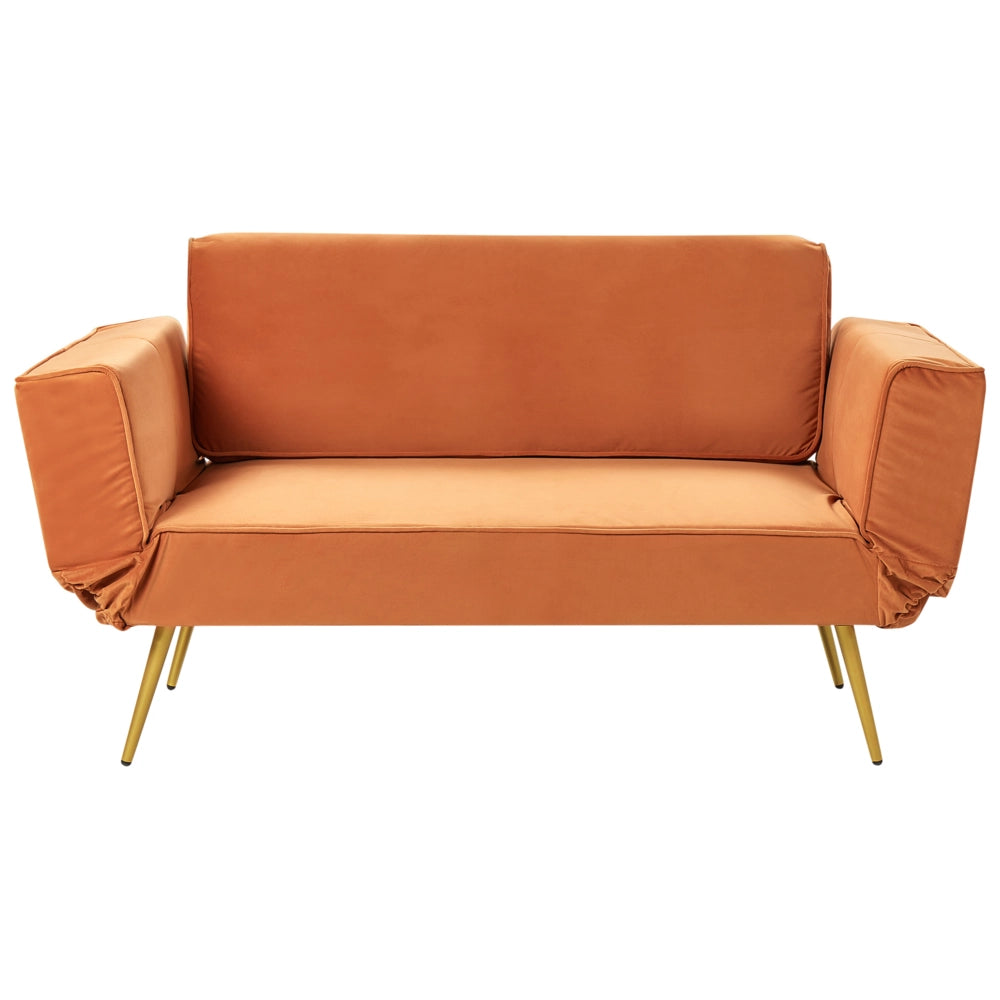 Divano letto in velluto Arancione Braccioli regolabili Soggiorno Letto Minimalista