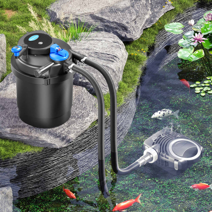 Set filtrante per laghetto CPF-2500 fino a 6000l UVC 11W Pompa NEO2800 Tubo