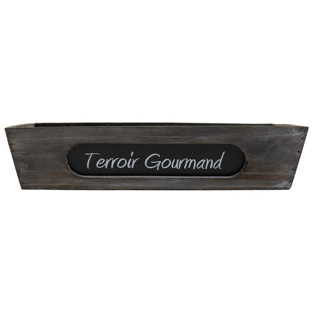 Cestino in legno grigio 37x28x8h cm