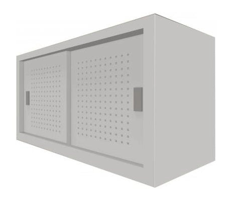 Armadio basso archiviazione con ante forate scorrevoli cm. 180x37,5x90H