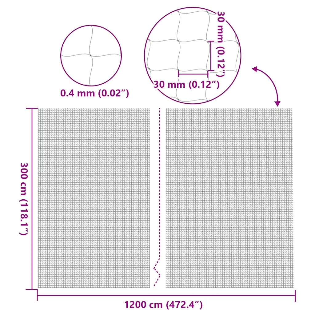 Rete per Gatti Trasparente 12x3 m in Nylon CFW8298478