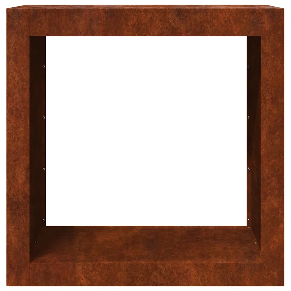 Portalegna-Scaffale per Legna 60x40x60 cm in Acciaio Corten