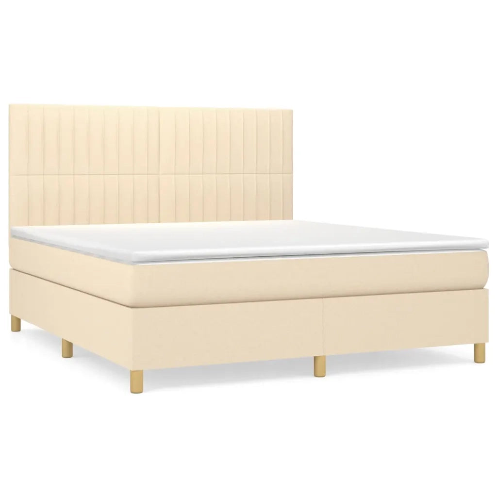 Giroletto a Molle con Materasso Crema 160x200 cm in Tessuto 3142510