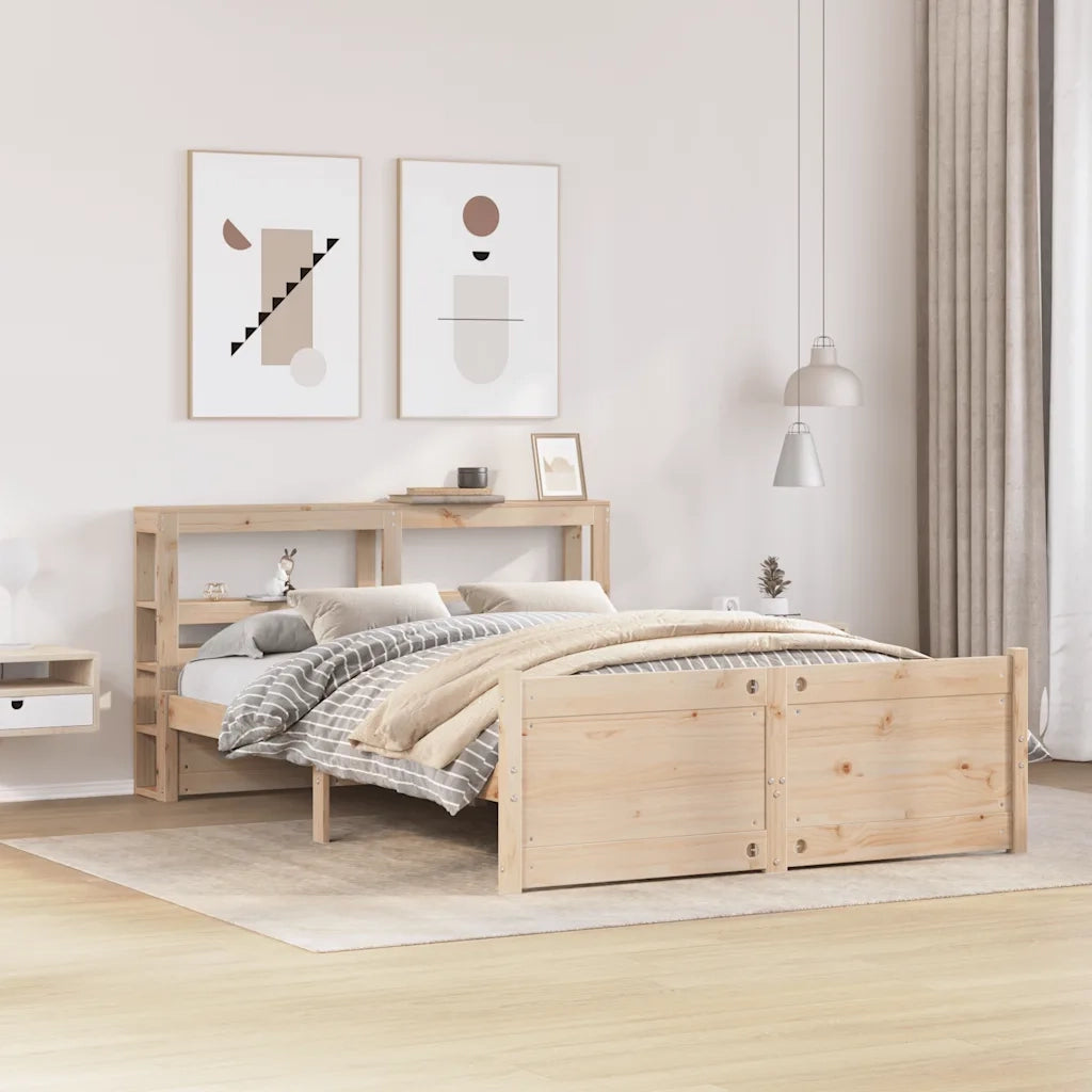 Giroletto con Testiera 120x200 cm in Legno Massello di Pino 3306019