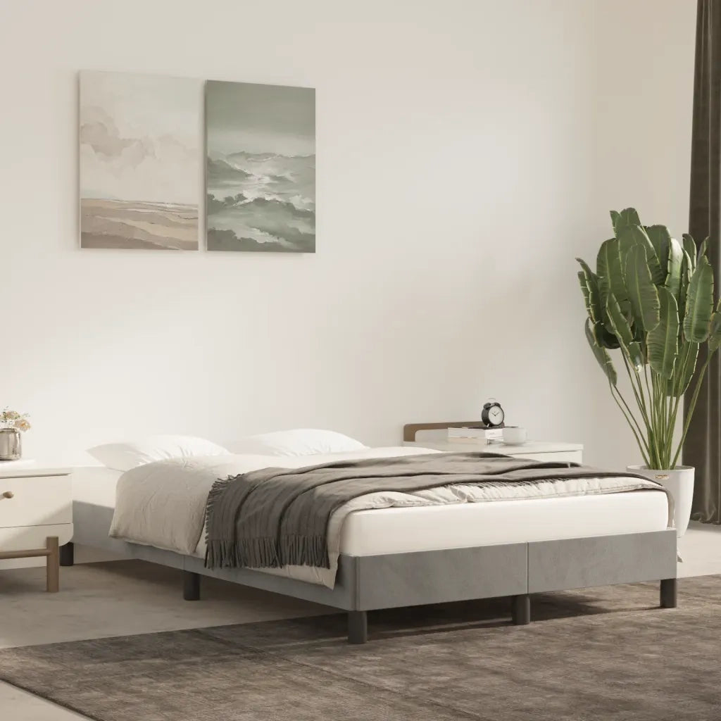 Giroletto senza Materasso Grigio Chiaro 120x190 cm Velluto 379502