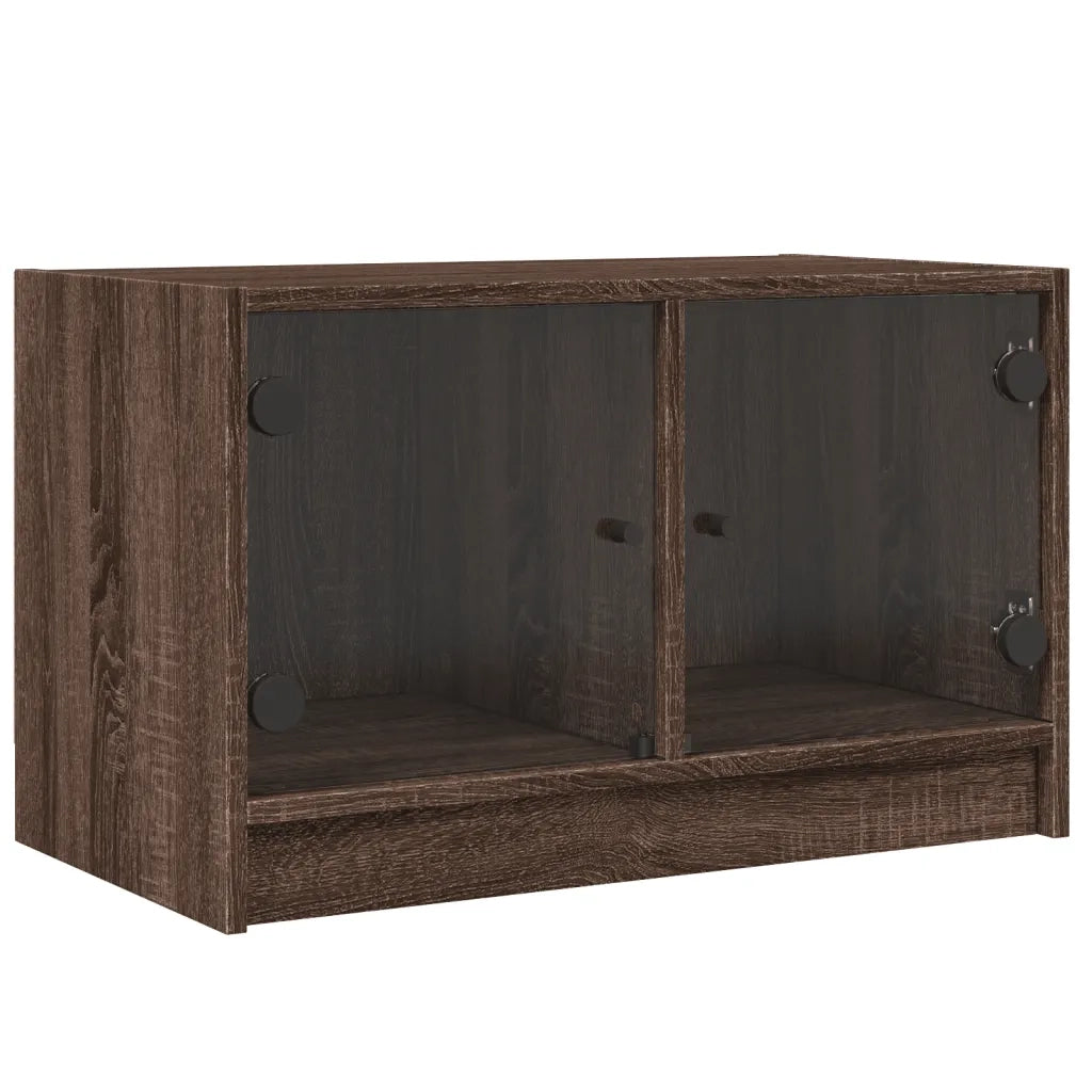 Mobile Porta TV con Ante in Vetro Rovere Marrone 68x37x42 cmcod mxl 111015