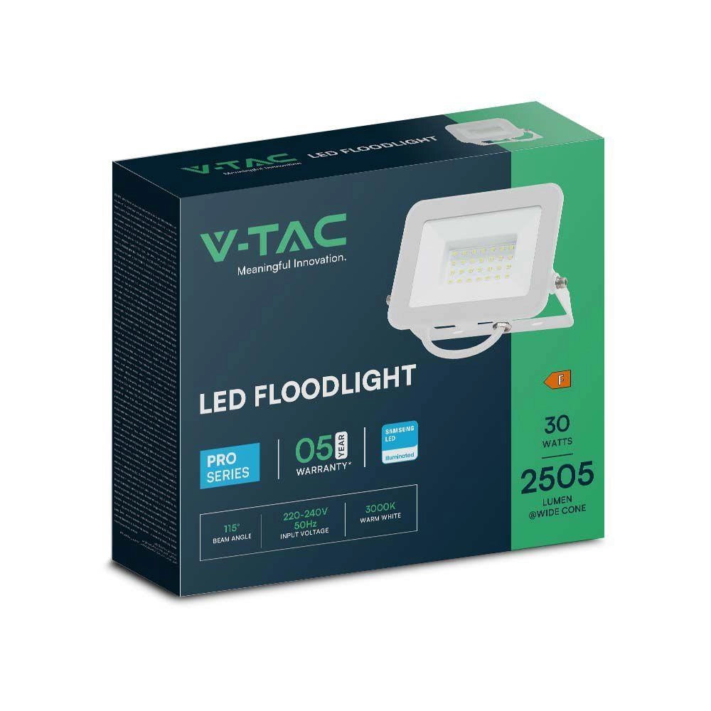 Faro LED V-TAC 30W Samsung 6500K 2505lm IP65 bianco