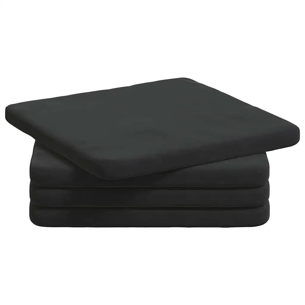 Cuscini per Seduta 4 pcs Nero 40 x 40 x 3 cm Velluto