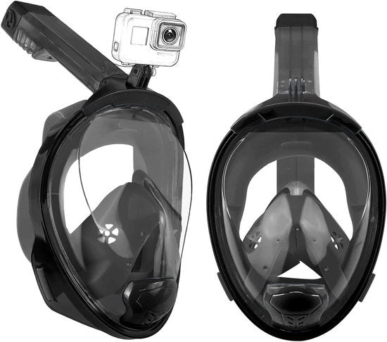 Maschera da snorkeling per adulti - vista panoramica 180°, anti-condensazione e impermeabile - compatibile con fotocamere sportive per snorkeling