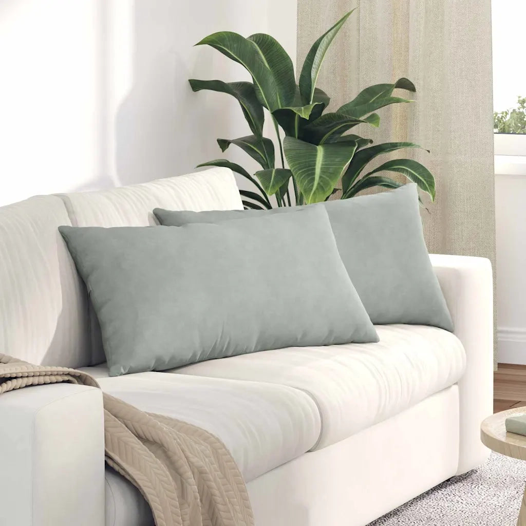 Cuscini da Divano 2 pz | Cuscini per sedie Grigio chiaro 80 x 40 cm