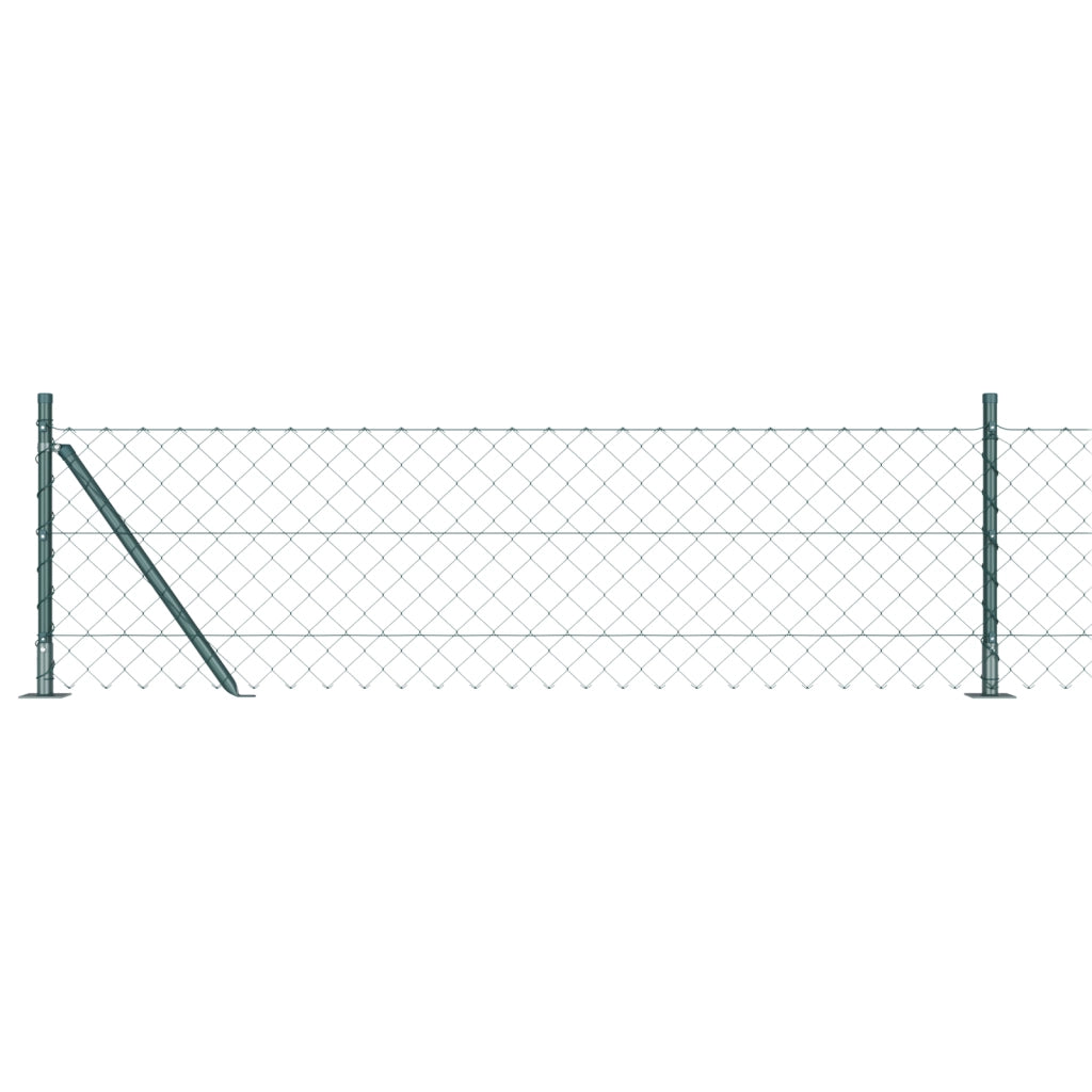 Recinzione a Maglie con 13 Posti Flangiati 0.4x25 m Acciaio Zincato