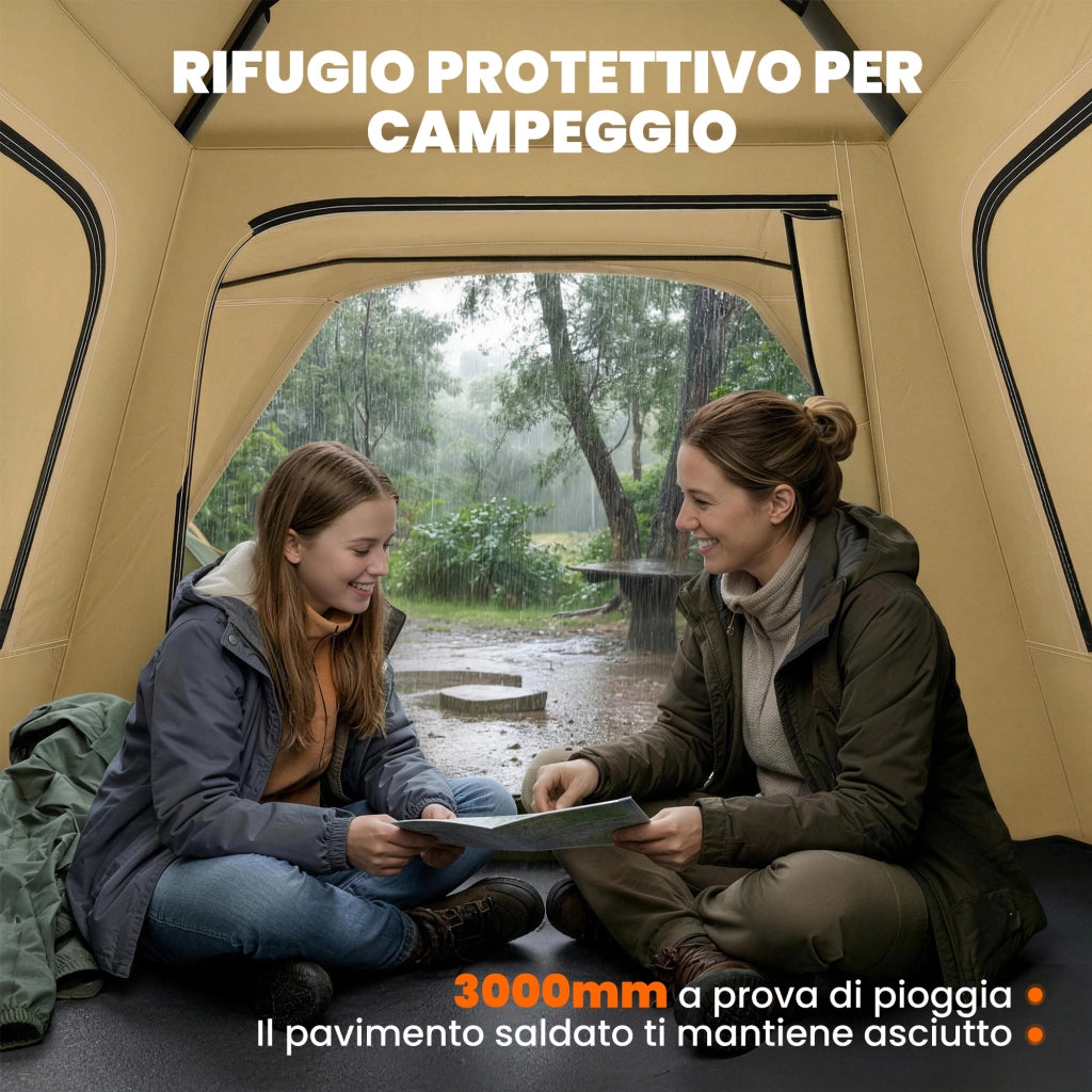 Tenda Pop-Up con Finestre in Rete e Borsa ¨C zephmum ¨C Cachi 240x240x160 cm