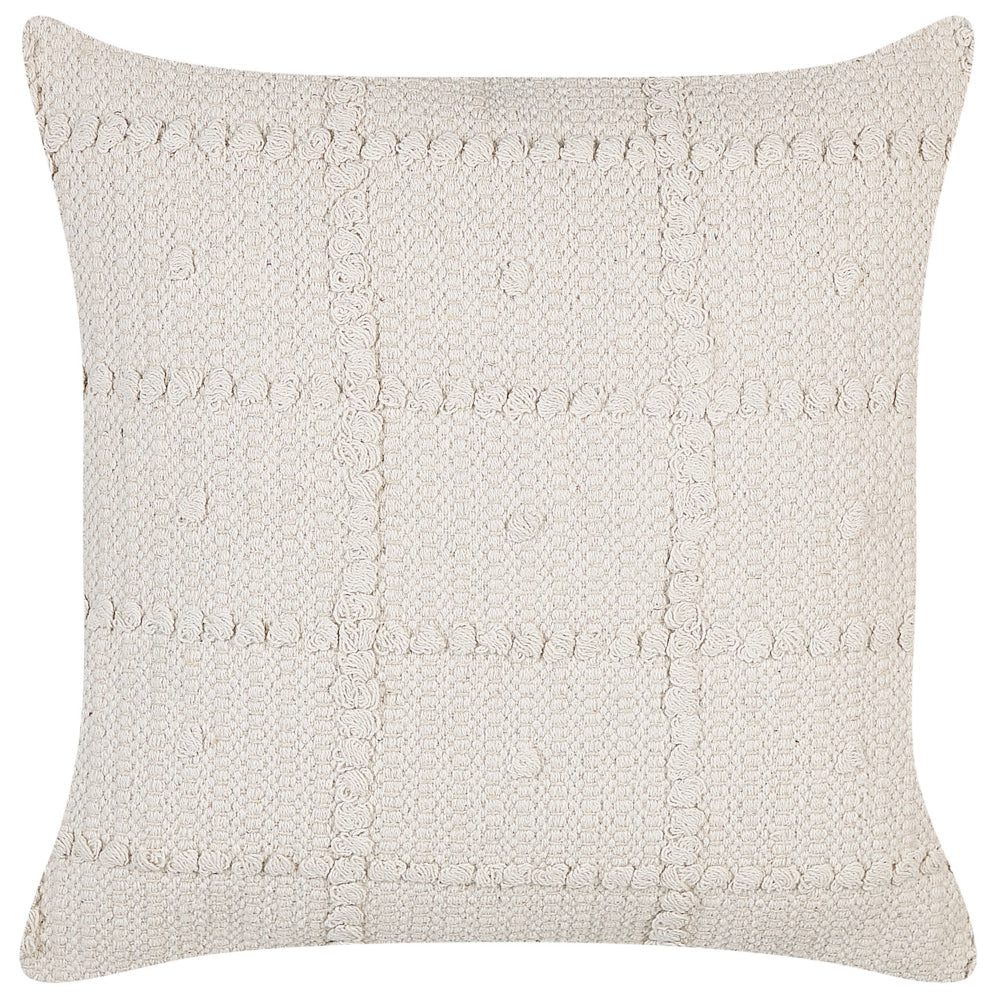 Cuscino decorativo in cotone beige 45 x 45 cm Motivo geometrico Boho Design Cuscino da lancio