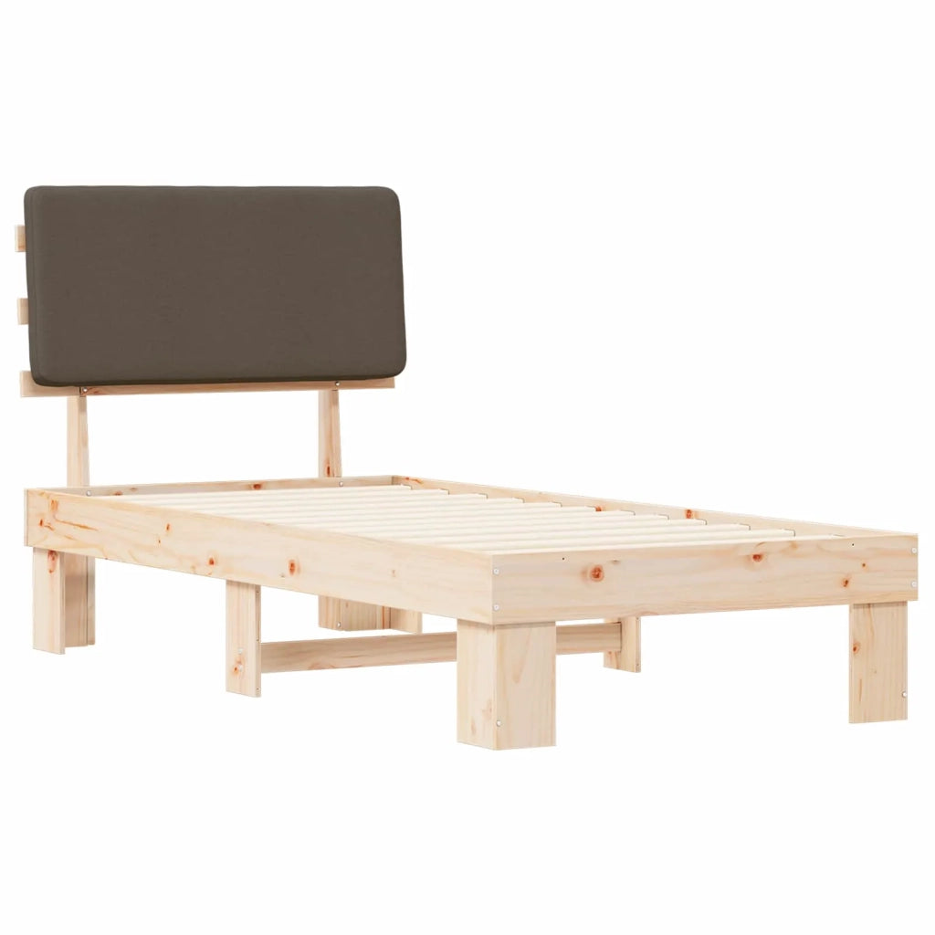 Letto con Testiera Rivestita Talpa 100 x 200 cm Pino massello 877372