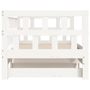 Divano Letto con Letto Estraibile Bianco 90x190cm Massello Pino