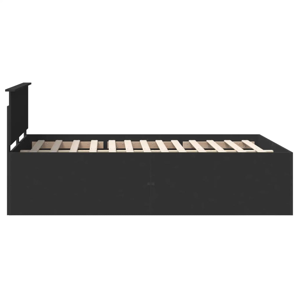 Struttura del letto-Giroletto Nero 150 x 200 cm Legno multistrato 177708