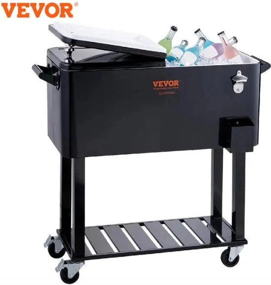 Raffreddatore per bevande - Contenitore per birra - Flessaio - Raffreddatore per bottiglie - Raffreddatore per birra - Barra raffreddante - Mobile - Estivo - 100+ bottiglie - 75 Litri - 48 ore di raffreddamento